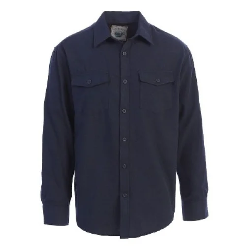 Gioberti Men's 100% Cotton Brushed Flannel Shirt, Heather Navy, 4X-Large