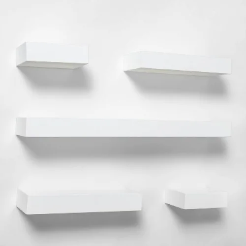 5pc Modern Wall Shelf Set White - Threshold&trade;: MDF Composite, Open Design, Includes Mounting Hardware