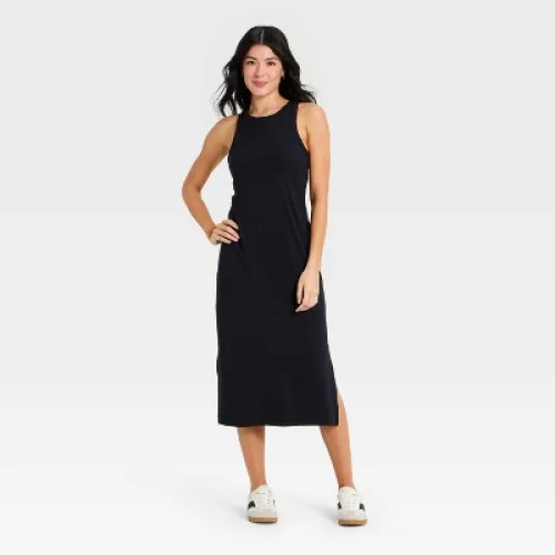 Women's Modal Ribbed Midi Dress - All In Motion&trade; Black M