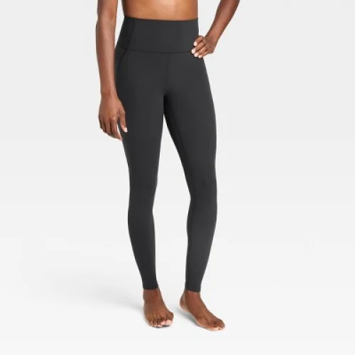 Women's Everyday Soft Ultra High-Rise Pocketed Leggings - All In Motion&trade; Black M: Knit, Moisture Wicking