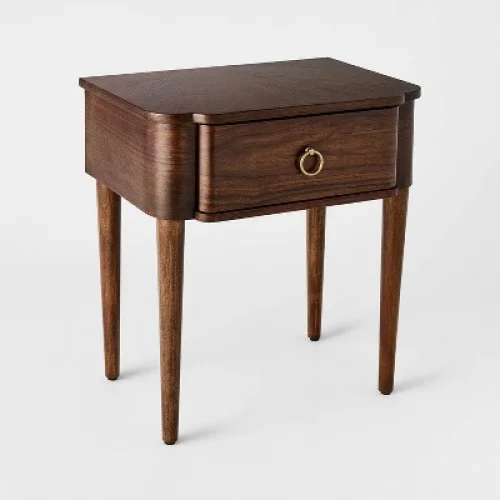 Nephi One Drawer Accent Table Walnut Brown Wood Veneer - Threshold&trade; Designed with Studio McGee