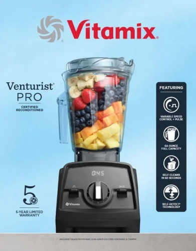 Vitamix Venturist Pro Blender Pro-Grade 64 oz Low-Profile Container Black
