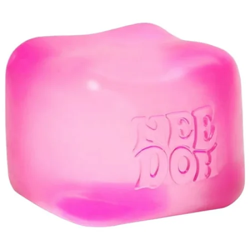 Nee Doh Nice Cube Squish Toy, Ages 3+ (Pink), 1ct