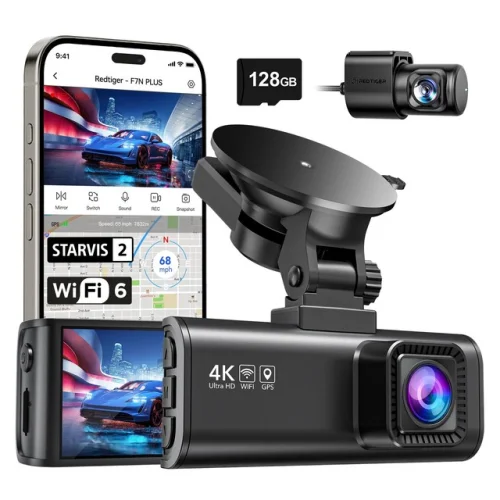 REDTIGER F7NP 128GB Dash Camera Front and Rear 4K Dash Cam With WiFi&GPS