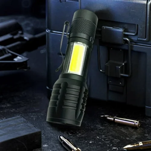 Sales Today Rechargeable Flashlights , Telescopic Strong Light Flashlight Mini Home Outdoor Lighting Long Lasting and Bright Flashlight(Black)