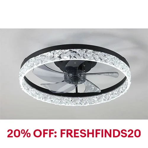 Arlgsite 20" Flush Mount LED Ceiling Fan With Lights Remote & APP Control kit