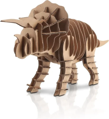Cottify Triceratops 3D Cardboard Puzzle / Easy to Assemble / Adults & Kids 12z