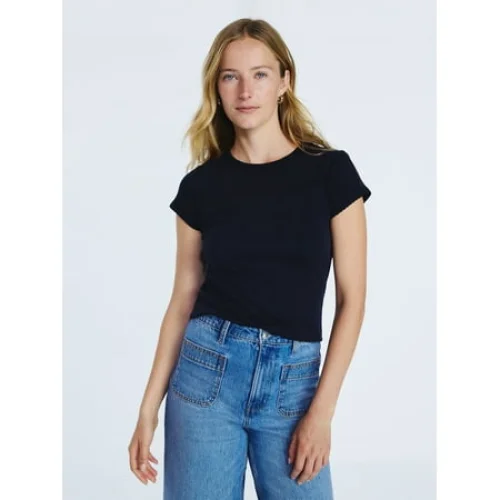 Free Assembly Women's and Women's Plus Pointelle Mini Tee with Short Sleeves, Sizes XS-4X
