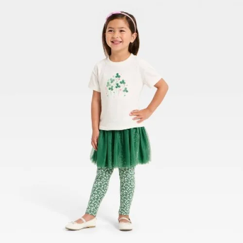 Toddler Girls' Clover Bouquet T-Shirt and Pants Set - Cat & Jack&trade; 3T