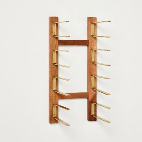 15" Wall Mounted Wood Book Rack - Hearth & Hand&trade; with Magnolia - 8 Shelves