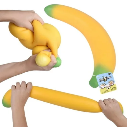 Toymendous Laffy Snacks, Squishy Banana Stress Ball Toy, Children Ages 3+