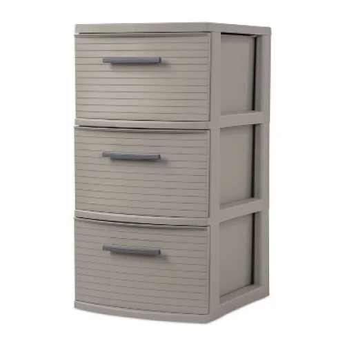 3 Drawer Medium Tower Dark Gray - Brightroom&trade;: Plastic Storage Drawers, Portable Universal Storage, No Assembly Required