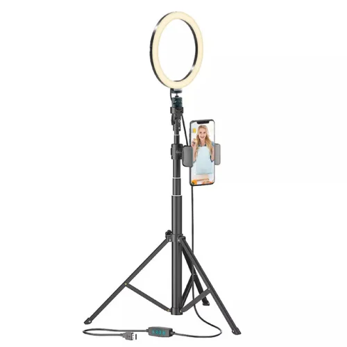 Bower 8" Selfie Ring Light Studio 51" Extendable Tripod + Phone Holder Excellent