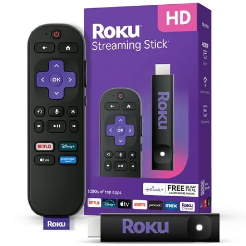 Roku Streaming Stick HD 2025 - HD Roku Streaming Device for TV with Voice Remote - Free & Live TV