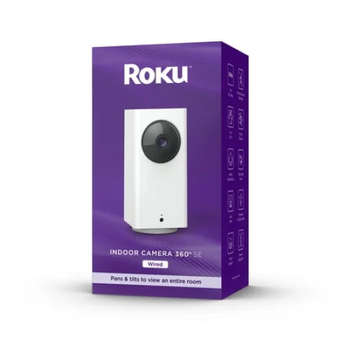 Roku Smart Home Indoor Camera 360&deg; SE Wi-Fi&reg;-Connected 1080p Security Surveillance Camera