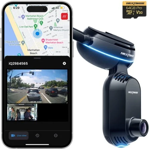 Nextbase 4K iQ Smart Dash Cam with 4G/LTE, GPS, AI, Live View App, Smart Parking & SOS - Black