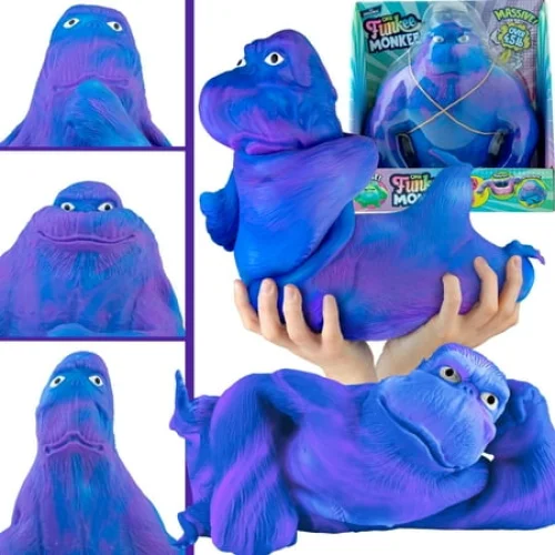 ORB Original Funkee Monkee Jumbo (Blue/Purple) &ndash; Big 4.5 Pound Stretchy Monkey - Funny, Squishy and Perfect to Squeeze for Stress Relief - Trending Collectible Sensory/Fidget Toy for Kids and Adults