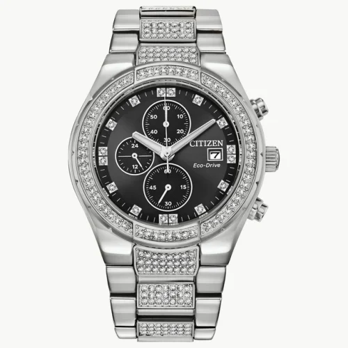 Citizen Eco Drive Men's Crystal Accent Chronograph 42MM Watch CA0750-53E