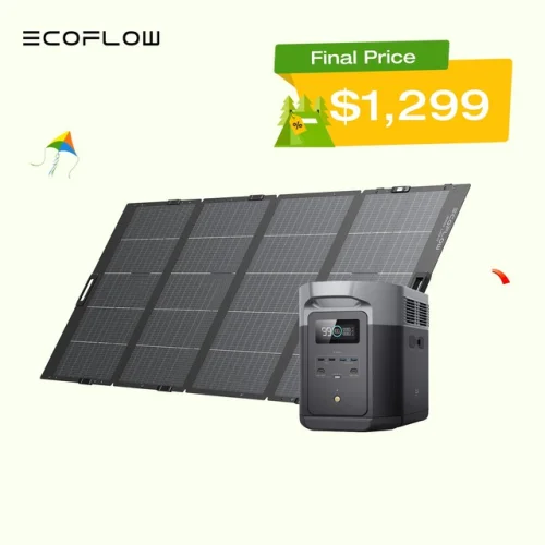 EcoFlow Solar Power Station DELTA 2 Max 2048Wh + 400W Solar Panel Kit Back-up