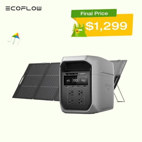 EcoFlow DELTA 3 Max Plus 2048Wh Portable Power Station with 220W Solar Panel Kit