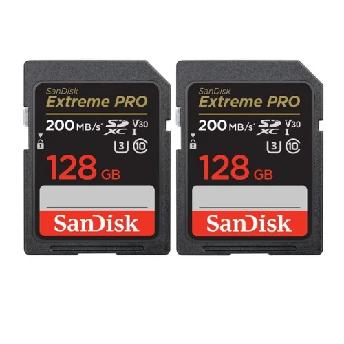 SanDisk 128GB Extreme PRO 200MBs SDXC UHSI Memory Card 2 pack FAST