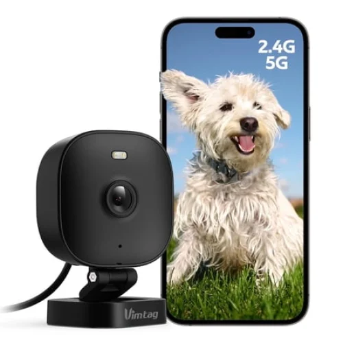 VIMTAG 2.5K Security Camera Indoor Outdoor, 2.4G& 5G Smart Wi-Fi Cameras for Home Security