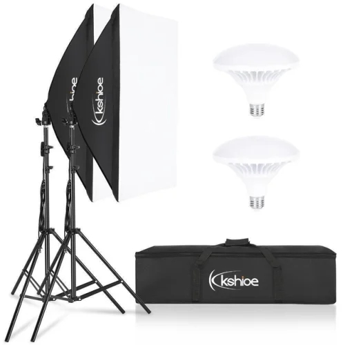 Photography 2x Light Bulb Softbox Light Kit Photo Studio Continuous Lighting Kit