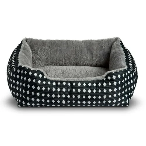 Vibrant Life Cuddler Small Dog and Cat Bed, Black, 19" x 15"