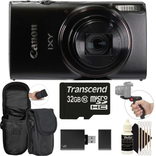 Canon PowerShot IXY 650 HS Black Camera + Case + 32GB Card + Tripod Kit
