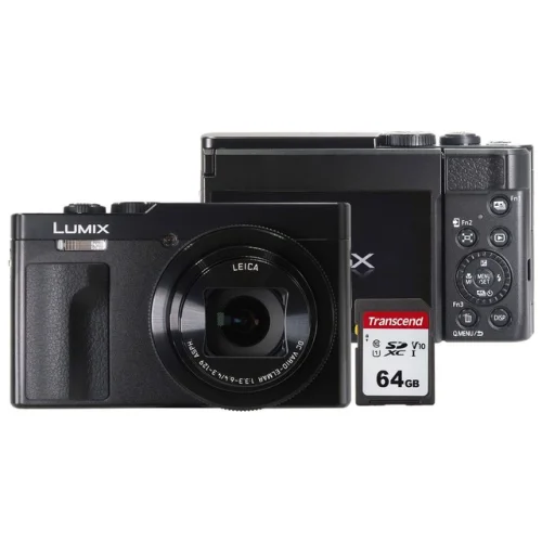 Panasonic Lumix ZS99 30X Optical Zoom Digital Camera (Black) with 64GB SDXC Card