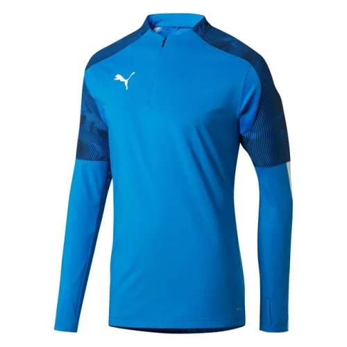 PUMA Cup Mock Neck Long Sleeve Training Soccer Jersey Youth Boys Blue  656017-22