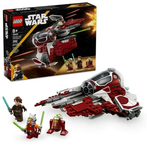 LEGO Star Wars: The Clone Wars Ahsoka's Jedi Interceptor Spaceship Building Toy - Kids Star Wars Toy for Boys and Girls, Ages 8+ - Birthday Gift Idea for Star Wars Fans - 75401