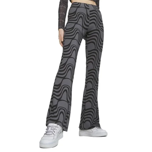 PUMA Winter Rink T7 Pattern Pants Womens Black, Grey Casual Athletic Bottoms 620