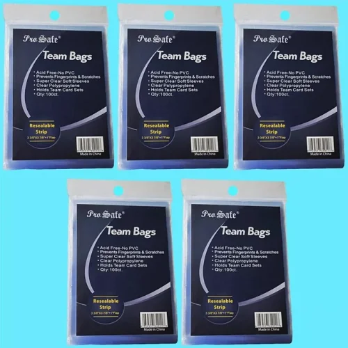 500 PRO SAFE TEAM SET BAGS Resealable Strip toploader protector ultra clear