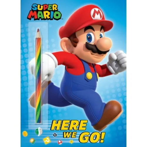 Super Mario: Here We Go! (Nintendo&reg;) (Paperback) Activity Book with Rainbow Pencil
