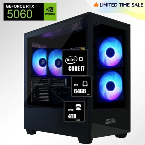 Gaming PC Desktop Computer i7, Up to 64GB RAM, 4TB SSD, NVIDIA GeForce RTX 5060