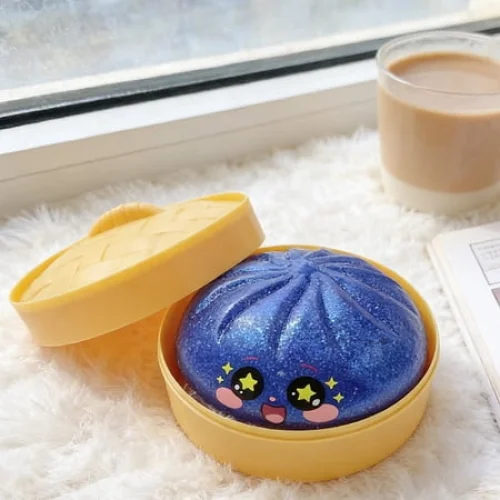 Easter Basket Stuffers Giant Crystal Dumpling,Jumbo Dumpling,Mystery Dumplings, Easter Birthday Gifts Flash Blue