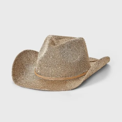Knit Sequined Cowboy Western Hat - Wild Fable&trade; Tan