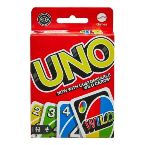 UNO Color & Number Matching Card Game, Customizable Family Fun, 2-10 Players Ages 7+