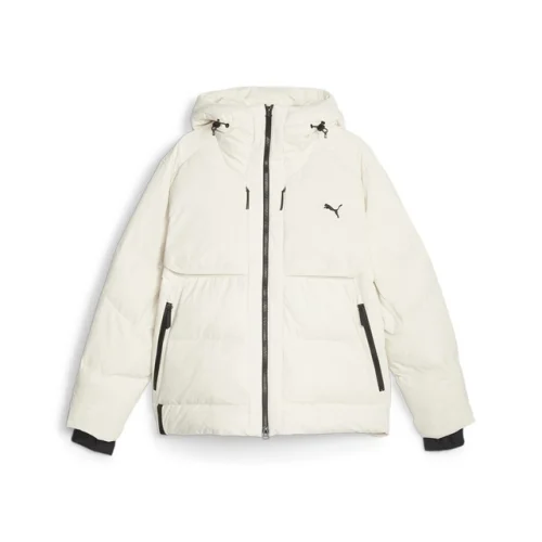 PUMA Pumatech Primaloft Puffer Full Zip Jacket Mens White Casual Athletic Outerw