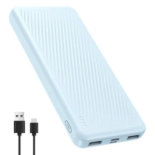 20000 mAh Portable Charger Power Bank Dual USB Battery Pack for iPhone, iPad, Galaxy, Android, Pixel and Tablet (Blue)