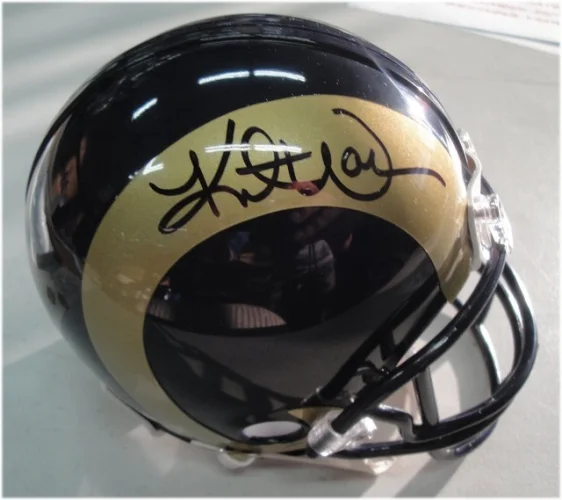 Kurt Warner Hand Signed Auto Mini Helmet HOF 2017 Rams ITP JSA Gold