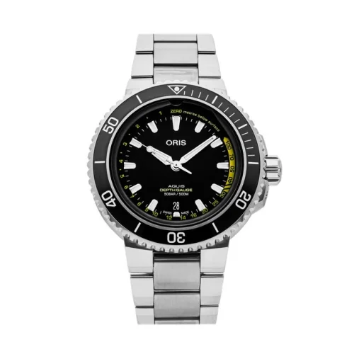 Oris Aquis Depth Gauge Steel Automatic Mens Watch 01 733 7755 4154-Set MB