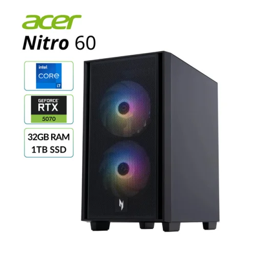 Acer Nitro 60 Desktop Intel Core i7-14700F RTX 5070 32GB 1TB SSD N60-641 Refurb