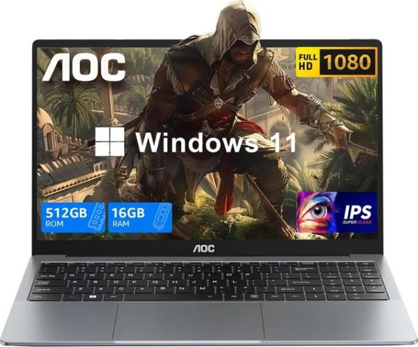 [90% NEW] AOC 15.6" Laptop Intel N97 16GB DDR4 RAM 512GB SSD WIFI BT win11 Pro