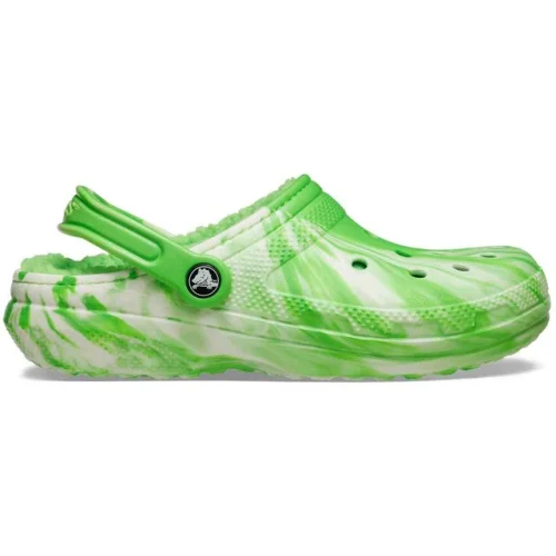 Classic Lined Glow-in-the-Dark Marbled Clogs &ndash; Fuzzy Slippers, Indoor/Outdoor