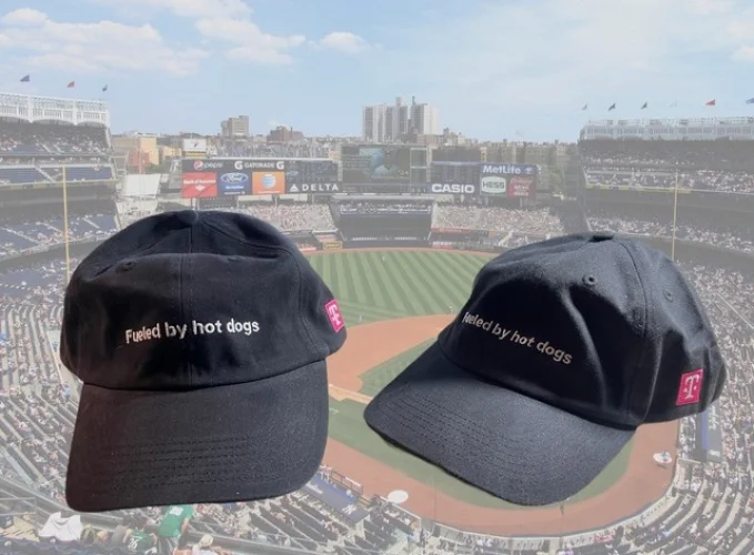 2 Baseball Caps Hats T-Mobile Tuesdays 3/24/26 Fueled by Hot Dogs MLB 12z