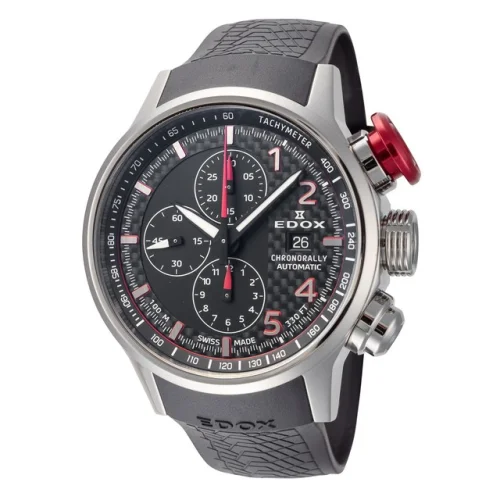 Edox Men's Chronorally 45mm Automatic Chronograph Watch 01129-TRCA-NCAR