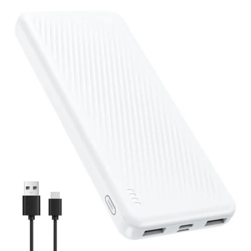 20000 mAh Portable Charger Power Bank Dual USB Battery Pack for iPhone, iPad, Galaxy, Android, Pixel and Tablet (White)