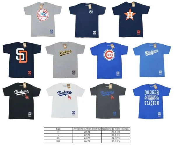 Mitchell & Ness MLB Cooperstown Collection Short Sleeve Crew Men's T-Shirt NWT